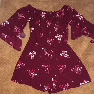 Express burgundy romper